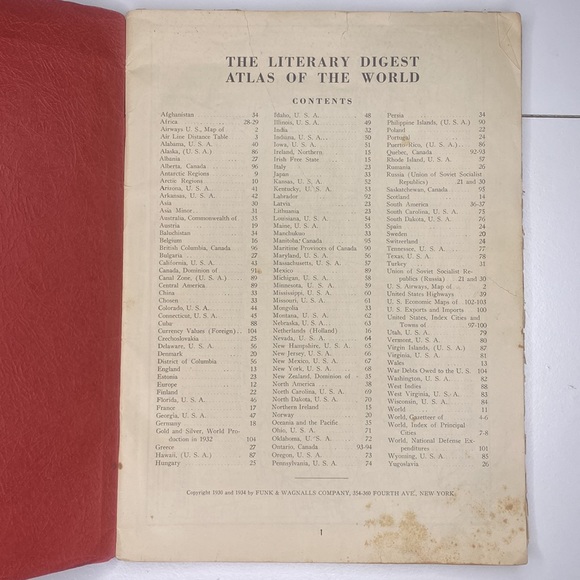Vintage World Atlas “The Literary Digest 1934 Atlas Of The World” - Picture 3 of 4